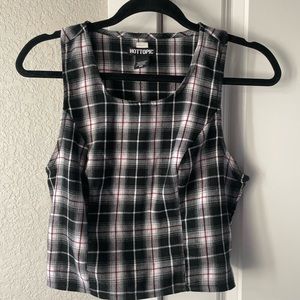 Hot Topic Mid Length Plaid Crop Top